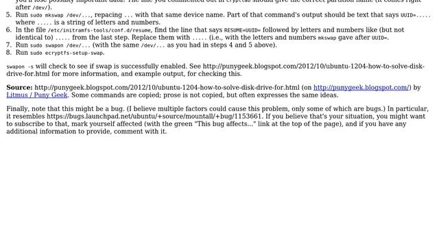 What to do about "the disk drive for /dev/mapper/cryptswap1 is not ready yet or not present"? смотреть онлайн
