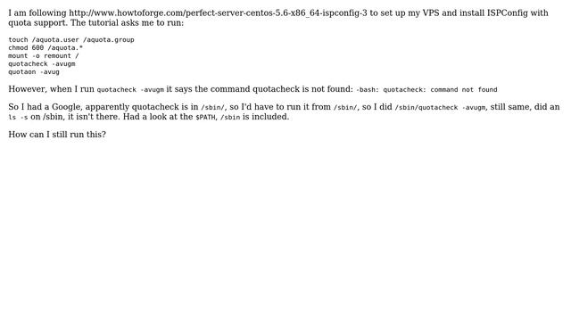 DevOps & SysAdmins: Trying to run quotacheck on CentOS смотреть онлайн