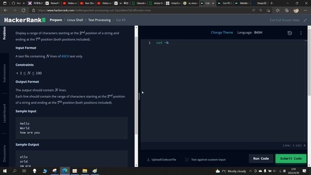 Text Processing - Cut #3 - Linux Shell BASH - Hacker Rank смотреть онлайн