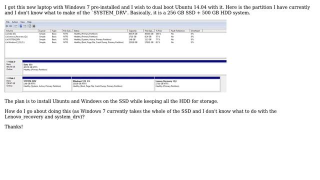 Ubuntu: Dual booting pre installed Windos 7 and Ubuntu 14.04 (SSD + HDD) смотреть онлайн