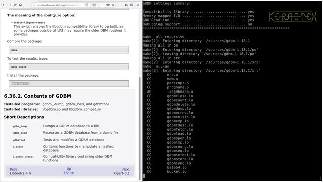 LFS on an Intel i486 Episode 113 - 6.36. GDBM-1.18.1 смотреть онлайн