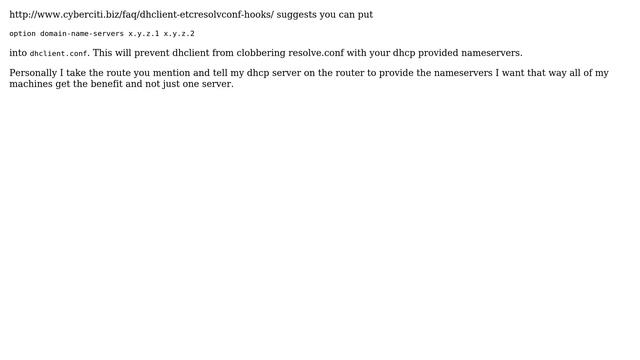 Unix & Linux: Can I set my Debian box to use OpenDNS nameservers if it uses DHCP? (3 Solutions!!) смотреть онлайн