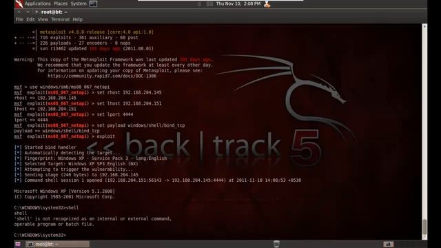 Upgrading a command shell to meterpreter смотреть онлайн