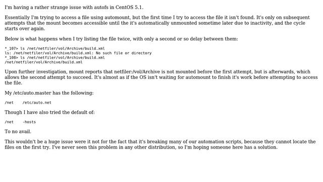 DevOps & SysAdmins: Unable to access files through autofs on first attempt, only afterwards смотреть онлайн