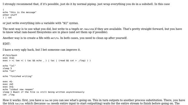 Bash - Redirect output to a variable смотреть онлайн
