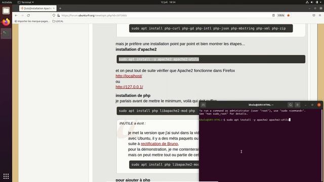 LAMP et Dokuwiki dans VM Ubuntu 20.04 version 2 смотреть онлайн