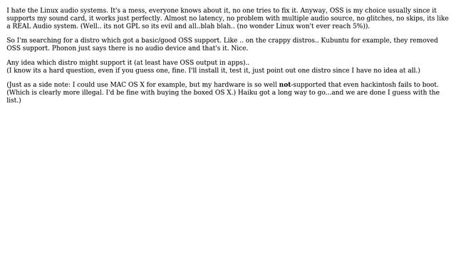 Linux distribution with good OSS support смотреть онлайн