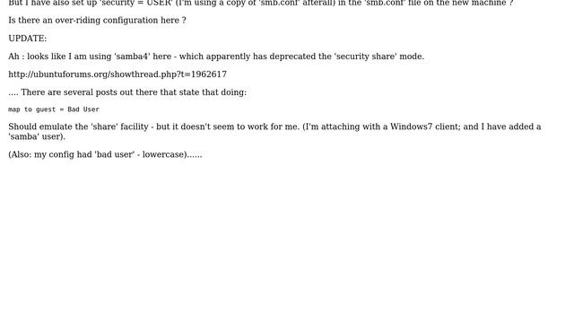 Same 'smb.conf' on two server: but different results s (username/password prompted on one) смотреть онлайн