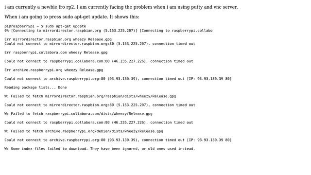Raspberry Pi: apt-get connections time out when updating смотреть онлайн