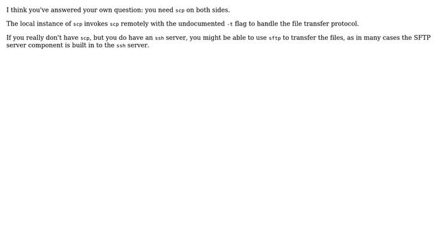 Unix & Linux: Running `scp` client -＞ server results in scp command not found (on server), why? смотреть онлайн