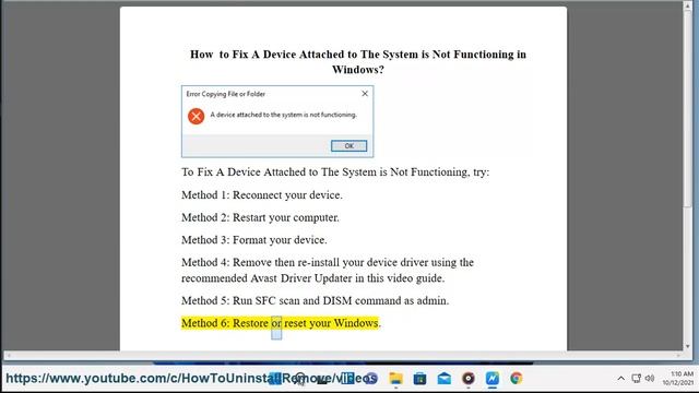 Fix A Device Attached to The System is Not Functioning in Windows 11/10/8/7 смотреть онлайн