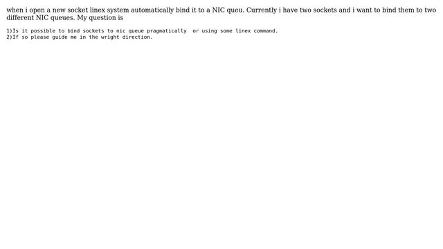 DevOps & SysAdmins: Is it possible to bind a socket with NIC Queue? смотреть онлайн