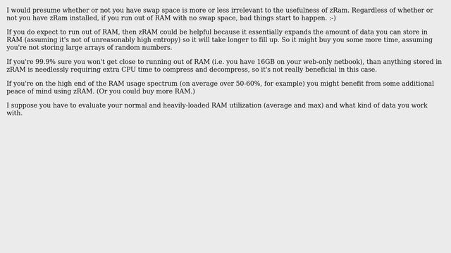 Ubuntu: Does installing zRam have any advantages on a system without SWAP? (4 Solutions!!) смотреть онлайн