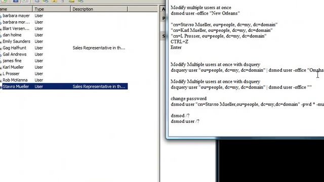 Windows Server 2008: dsmod, modify active directory users with command line смотреть онлайн