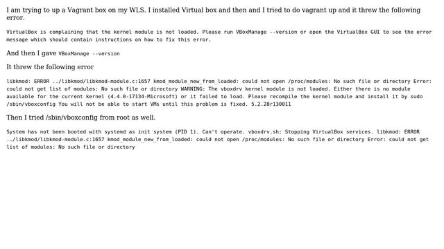 Not able to load the Kernel Modules in WLS смотреть онлайн