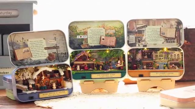 Романтическое сборное миниатюрное украшение для кинотеатра, коробка влюбленных кроликов, домашний