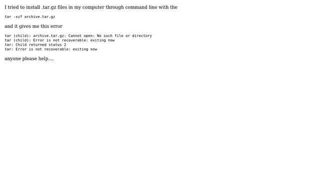 Ubuntu: I have a problem trying to install files with .tar.gz смотреть онлайн