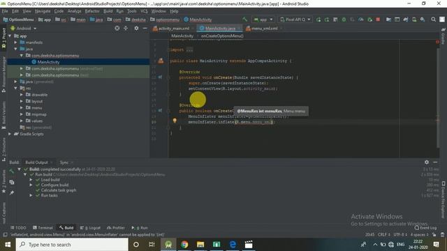 Create Options Menu Bar in Android Studio | Android Tutorial - Quick + Easy смотреть онлайн