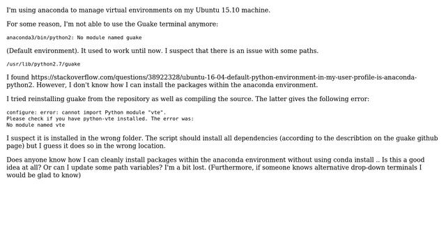 Unix & Linux: Installing Guake in Anaconda Environment смотреть онлайн