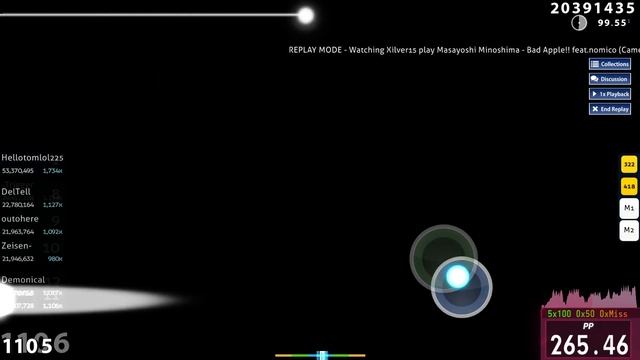 osu! | Xilver15 | Masayoshi Minoshima - Bad Apple! ft.nomico (Camellia Remix) [Anguish] 99.08% 1❌ # смотреть онлайн