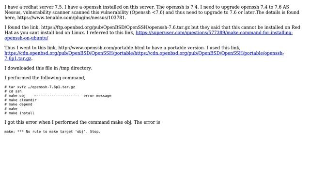 Unix & Linux: Install openssh 7.6 on red hat 7.5 смотреть онлайн