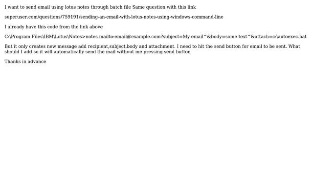 Sending lotus notes mail using Windows command line смотреть онлайн