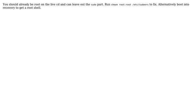 Unix & Linux: Error : /etc/sudoers not working - Ownership wrong (4 Solutions!!) смотреть онлайн