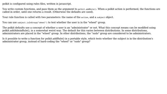 Unix & Linux: polkit rule: determine if user is an admin? смотреть онлайн