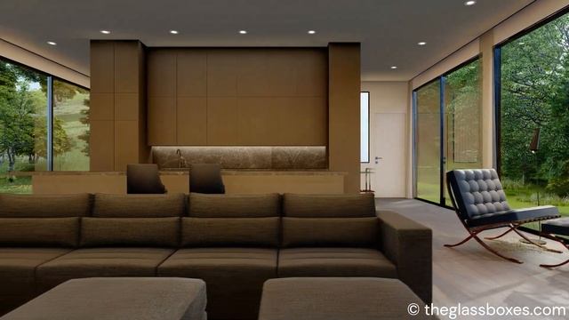 Mid Century Modern Modular Home, Huge Glass 10' windows, 11' high ceiling, delivered continental US смотреть онлайн