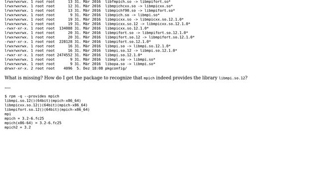 Unix & Linux: Package depends on mpich, cannot be installed because nothing provides libmpi.so.12 смотреть онлайн