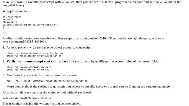 Unix & Linux: Can I make a script always execute as root? (3 Solutions!!) смотреть онлайн