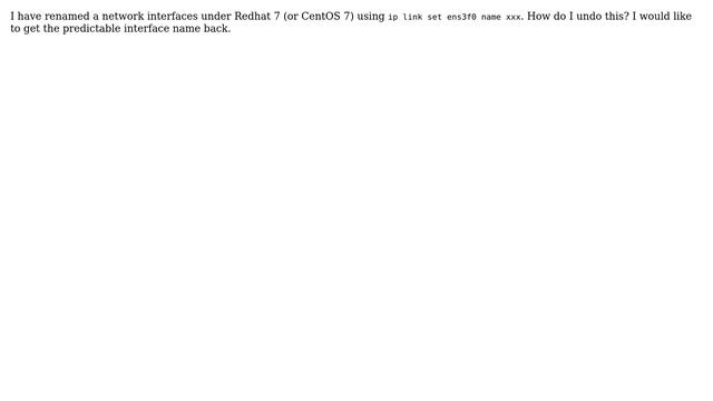 How do I undo "ip link set name"? смотреть онлайн