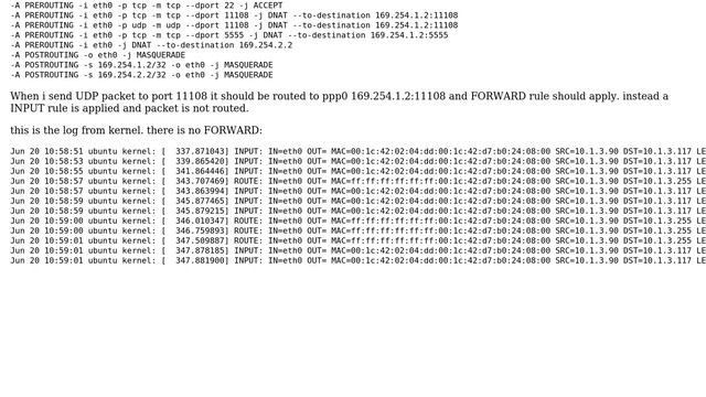 Unix & Linux: Iptables Not Forwarding. Input Instead