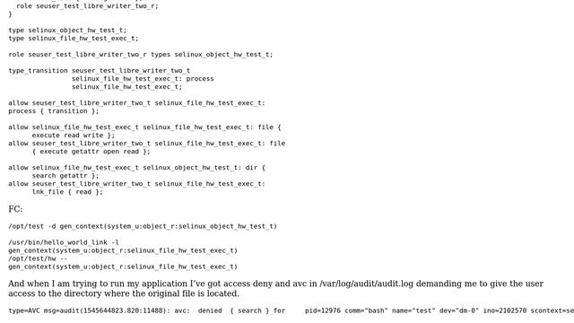 Unix & Linux: Symbolic links do not allow SELinux type_transition смотреть онлайн