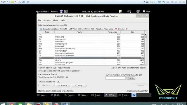 73 Hacking Web Servers dirbuster Lab смотреть онлайн