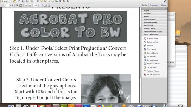 Adobe Acrobat Pro Color to BW смотреть онлайн
