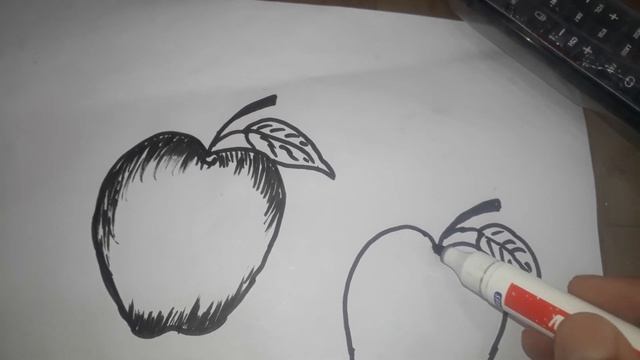 how to draw an apple in simple steps|kids drawing/ free hand drawing смотреть онлайн