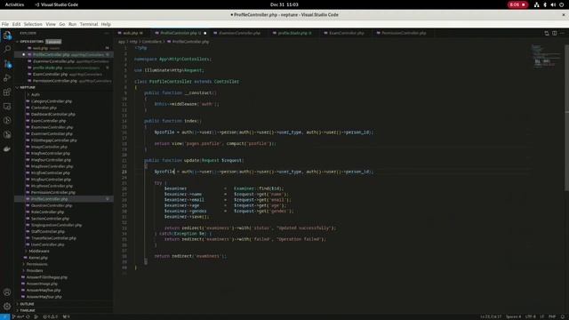 Laravel 8 Edit Profile on Linux with Bash and Visual Studio Code смотреть онлайн