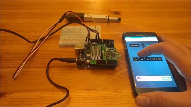 Linear Servo Motor Control Via Bluetooth (Using Android Phone)