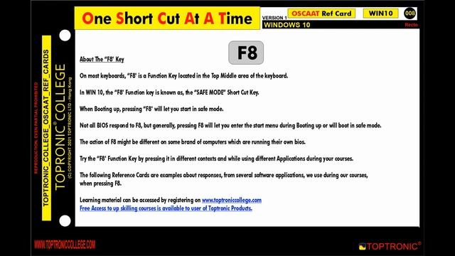 Improve Productivity with Windows 10 Short Cut Keys: the F8 Key смотреть онлайн