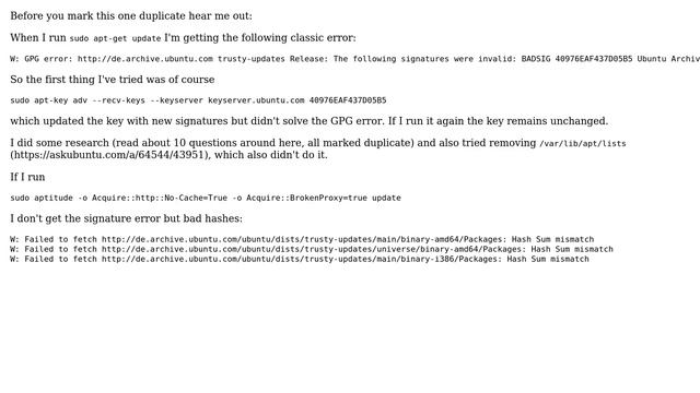 Ubuntu: Can't get rid of GPG error in apt смотреть онлайн