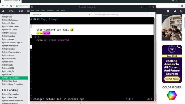 TUTORIAL: Simulate Try/Except in BASH. смотреть онлайн