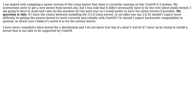 Should I compile the latest stable linux kernel (3.5.4) for CentOS? смотреть онлайн