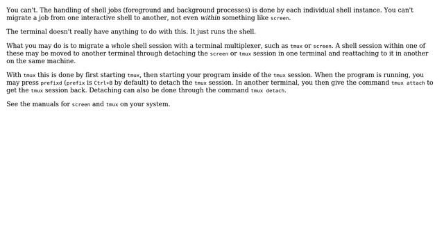 Unix & Linux: Pause a process and bring it back to foreground in a separate screen in Ubuntu смотреть онлайн