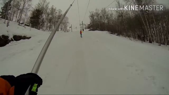 Горнолыжный комплекс.Абзаково. Бугель от начала и до конца... мы из г Йошкар-Ола 3 апреля 2016 г. смотреть онлайн