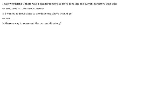 Ubuntu: What is the easiest method to move files into current directory in terminal? смотреть онлайн