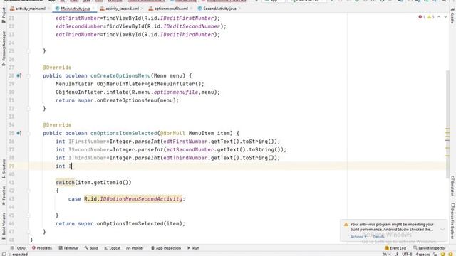 Option menu with Intent in Android Studio смотреть онлайн