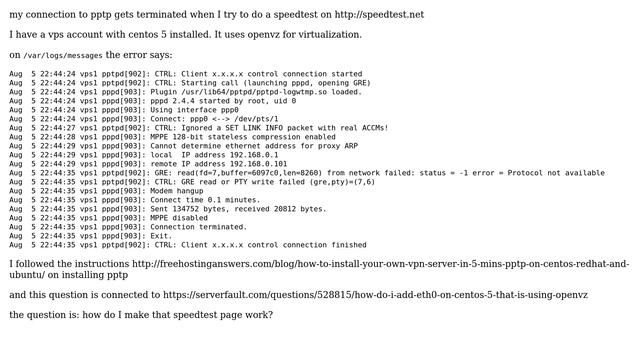 DevOps & SysAdmins: PPTP connection gets terminated after I try to do a speedtest смотреть онлайн