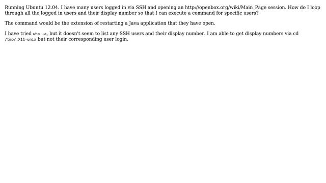 How to find SSH user logged in and their display number? смотреть онлайн