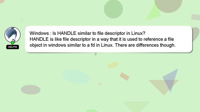 Windows : Is HANDLE similar to file descriptor in Linux? смотреть онлайн